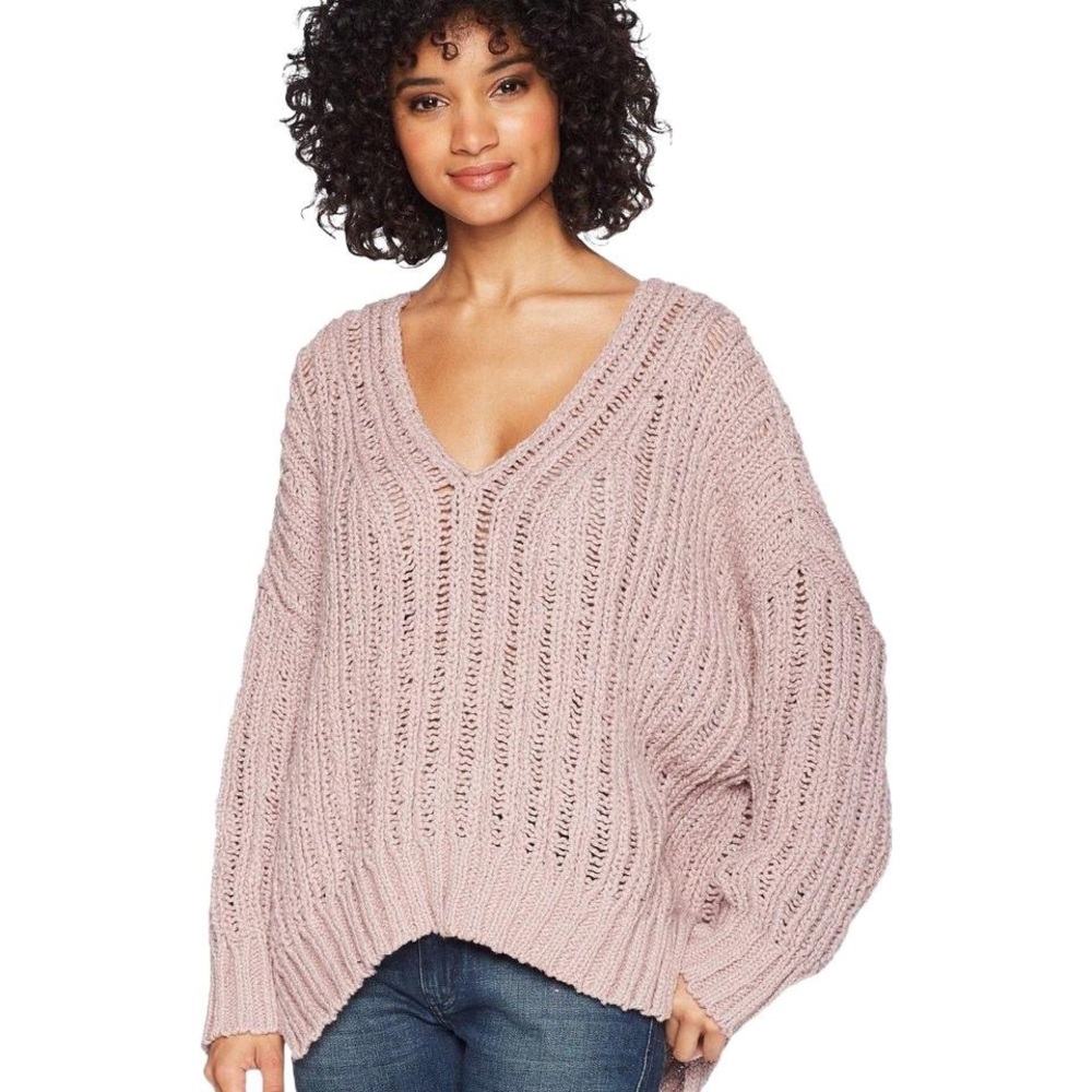 Free People Infinite V-Neck Sweater - Lilac